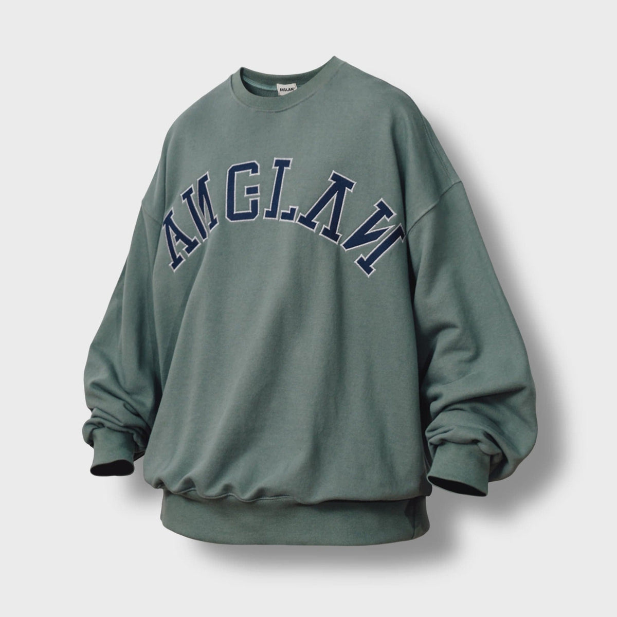 Anglan APPLIQUE BIG LOGO SWEAT SHIRT - OLIVE GREEN - The Great Divide