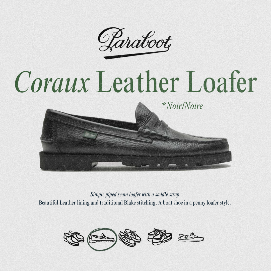 Paraboot CORAUX LEATHER LOAFER - NOIR/NOIR - The Great Divide