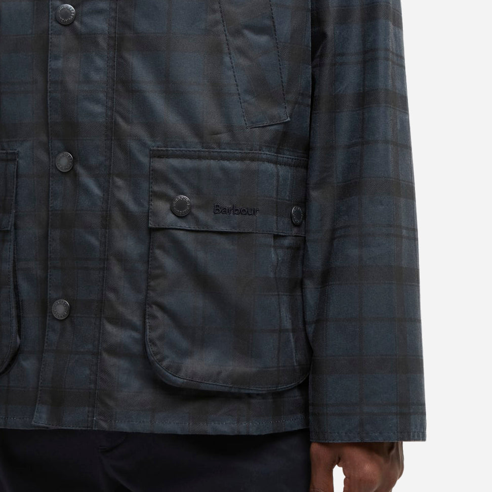 Barbour AMBLESIDE WAX TARTAN JACKET - NAVY/BLACK - The Great Divide