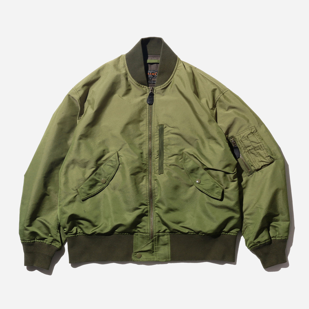 Beams+ IRIDESCENT MIL FLIGHT JACKET - OLIVE - The Great Divide