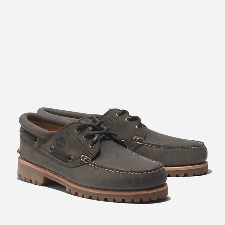 Timberland 3-EYE HANDSEWN LUG BOAT SHOE - MID GREY - The Great Divide