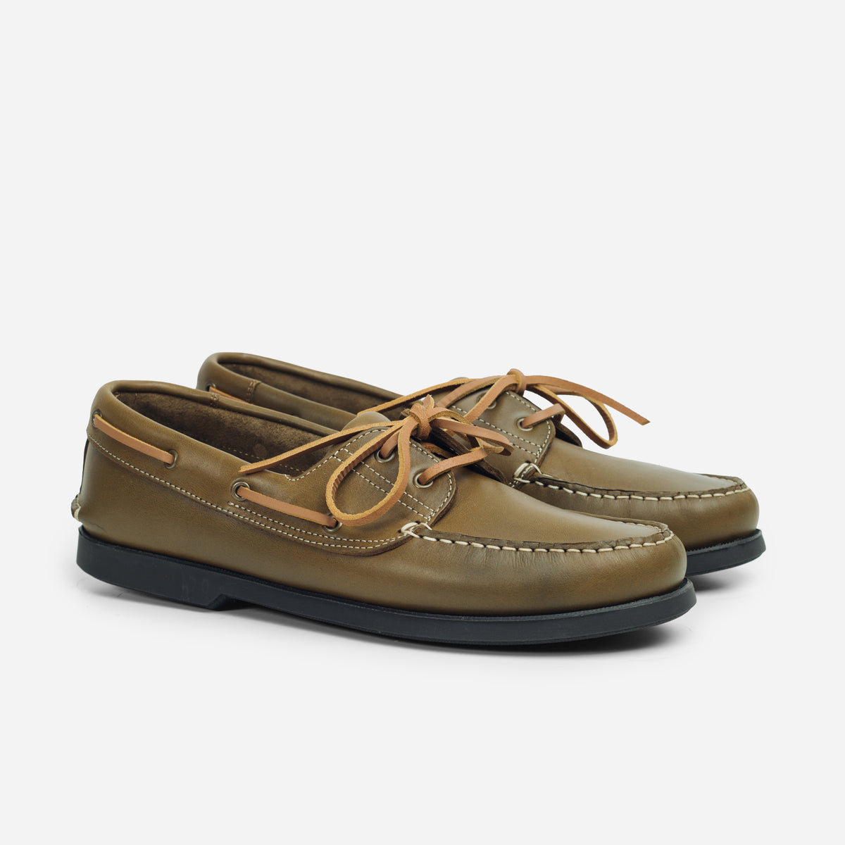 Arrow Moccasin Company Gloucester Boat Shoe - Moss - The Great Divide