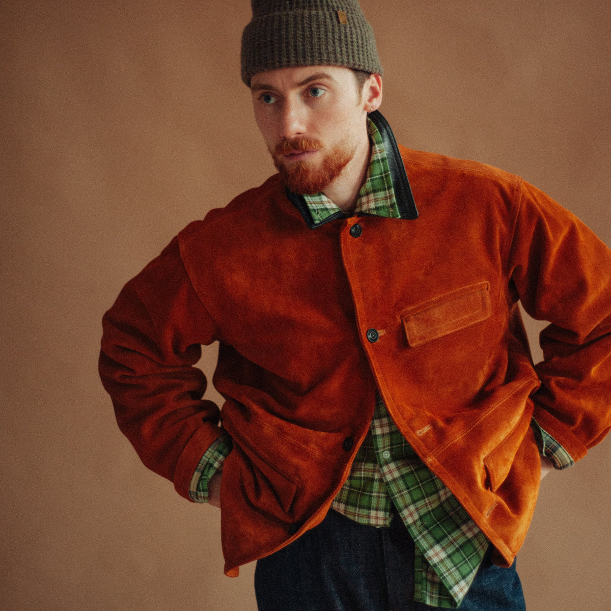 FRENCH SHOULDER “GARMENT-DYED” CAR COAT LESET Kyoto Car Coat in Birch in Cotton