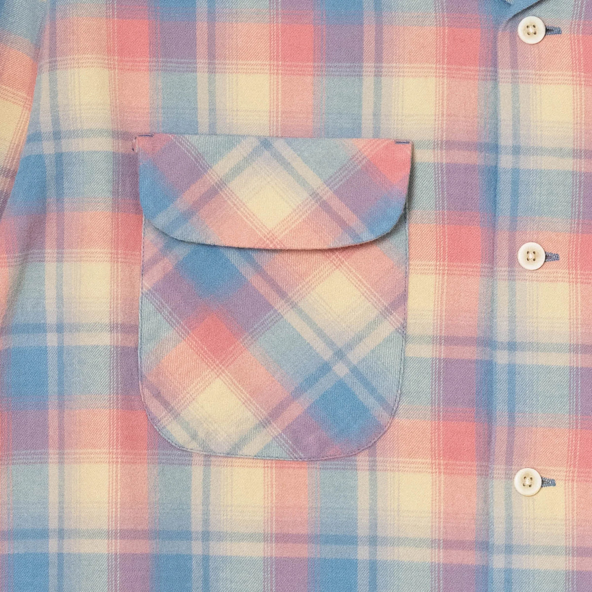 Pendleton OPEN COLLAR PLAID SHIRT - CORAL/SAX - The Great Divide