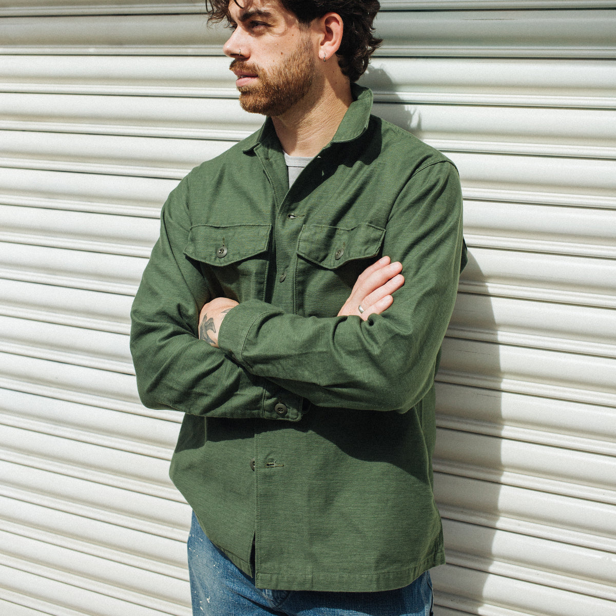 Orslow U.S ARMY FATIGUE SHIRT - OLIVE GREEN - The Great Divide