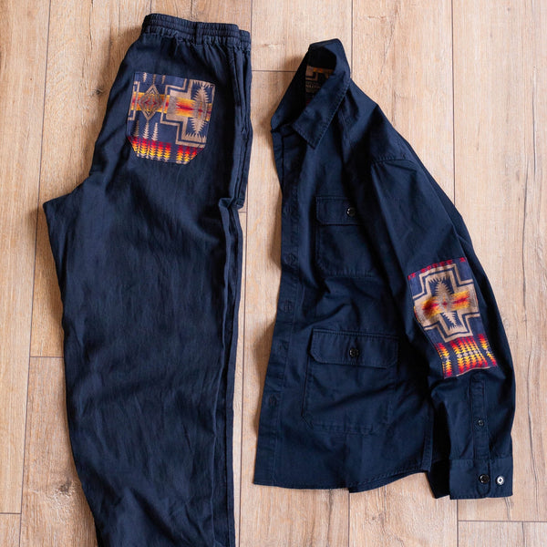 UTILITY PATCHWORK PANT (THE HARDING CAPSULE)  - NAVY