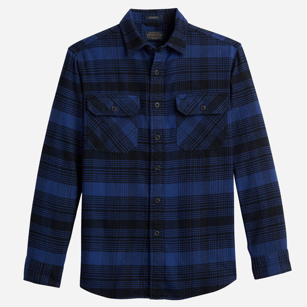 Pendleton Burnside Flannel Shirt - Black / Royal Plaid