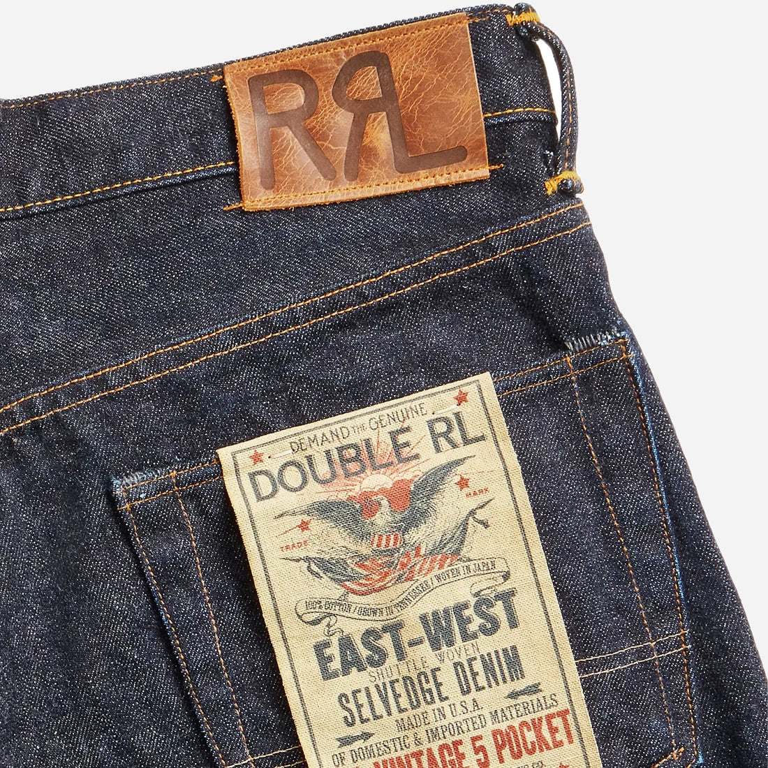Double RL By Ralph Lauren VINTAGE 5 POCKET STRAIGHT SELVEDGE JEANS