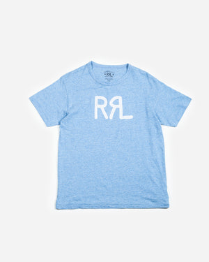 Double RL By Ralph Lauren - RRL LOGO T-SHIRT - HEATHER BLUE -  - Main Front View