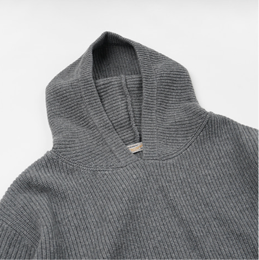 未使用品【BRIEFING】WOOL HIGH NECH KNIT HOODIE boxy knitted zip hoodie - Dark Grey | Weekday WW