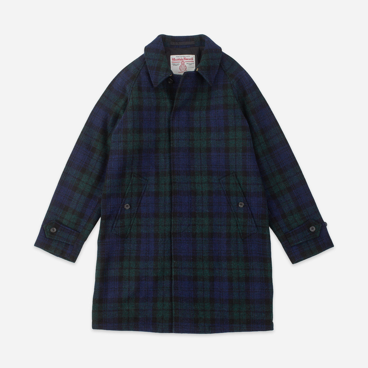Beams+ BAL LONG WOOL HARRIS TWEED COAT - BLACKWATCH - The Great Divide