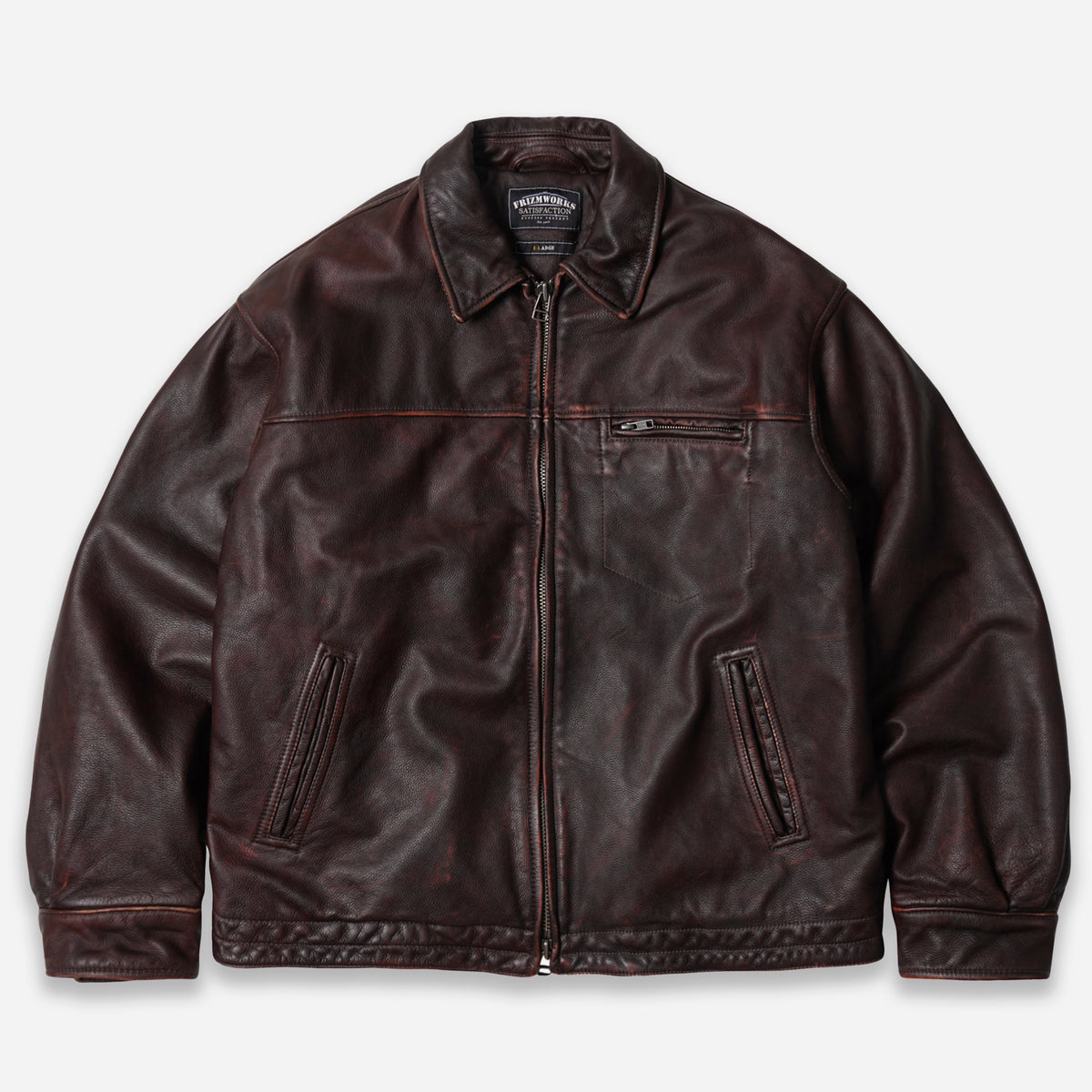 Frizmworks DESTROYED LEATHER JACKET - BROWN - The Great Divide