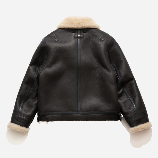 AIRBORNE MOUNTAIN SHEARLING LEATHER JACKET - BLACK