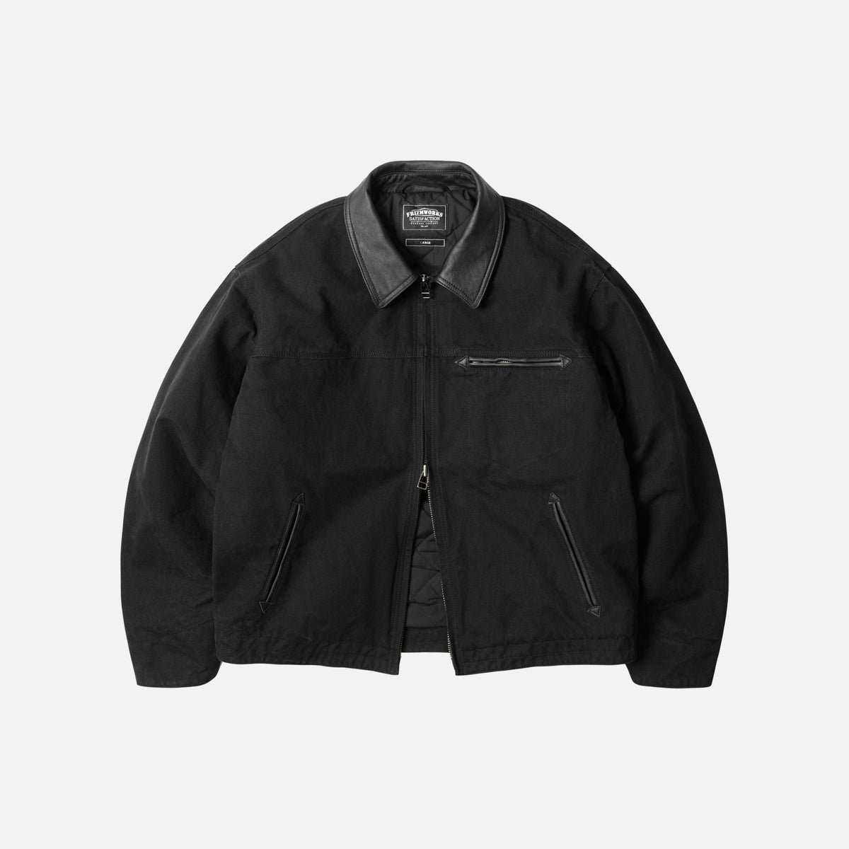 Frizmworks HEAVY CANVAS DESTROYED WORK JACKET - BLACK - The Great Frizmworks HEAVY CANVAS DESTROYED WORK JACKET - BLACK - The Great