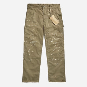 Double RL By Ralph Lauren - N3 WORN IN STRAIGHT LEG CARPENTER PANT - OLIVE -  - Main Front View
