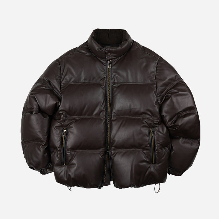 Frizmworks SNOWDON LEATHER DOWN JACKET - BROWN - The Great Divide