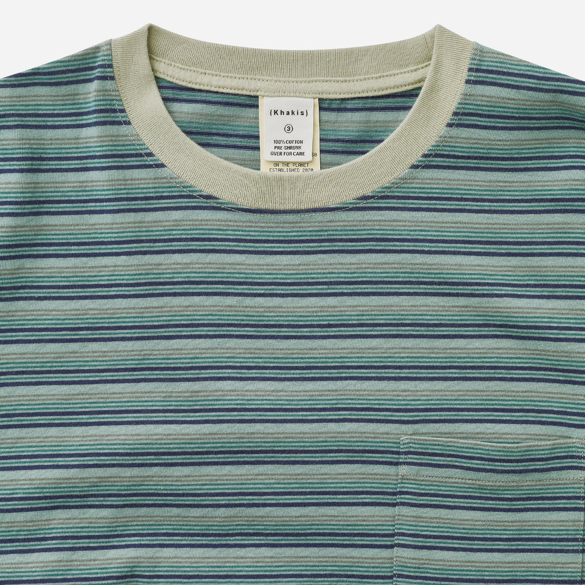 Khakis 2020 BORDER STRIPE L/S T-SHIRT - PISTACHIO/BLUE - The Great