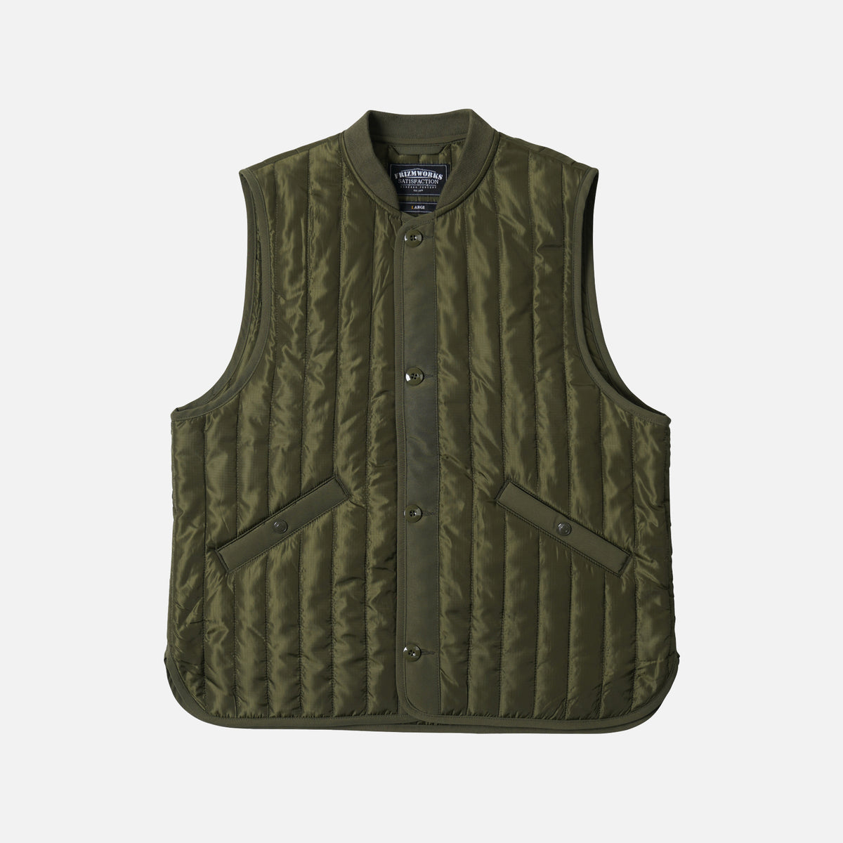 Frizmworks STRIPE QUILT MIL LINER VEST - OLIVE - The Great Divide