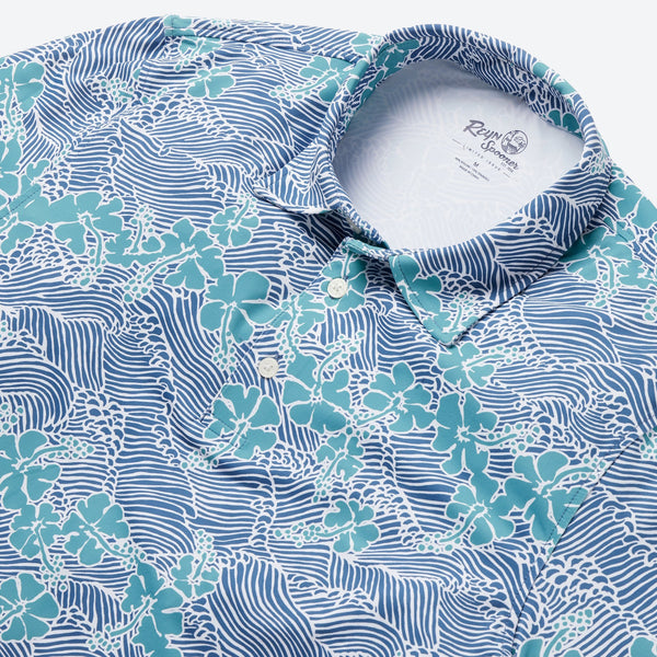 50TH STATE WAVES PERFORMANCE POLO - CAPTAIN'S BLUE