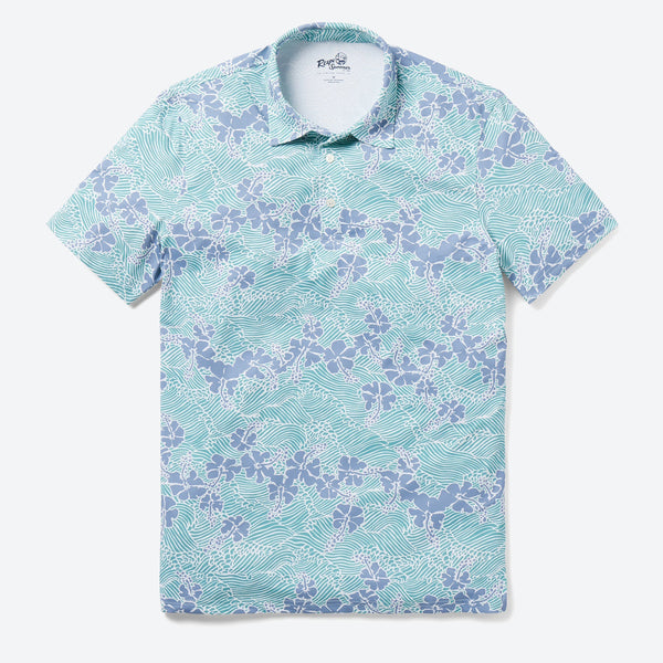 50TH STATE WAVES PERFORMANCE POLO - NILE BLUE