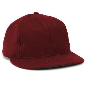 Ebbets Field Flannels - UNLETTERED WOOL BALLCAP - BURGUNDY - Ebbets Field Flannels Unlettered Ballcap - Burgundy - The Great Divide - Main Front View
