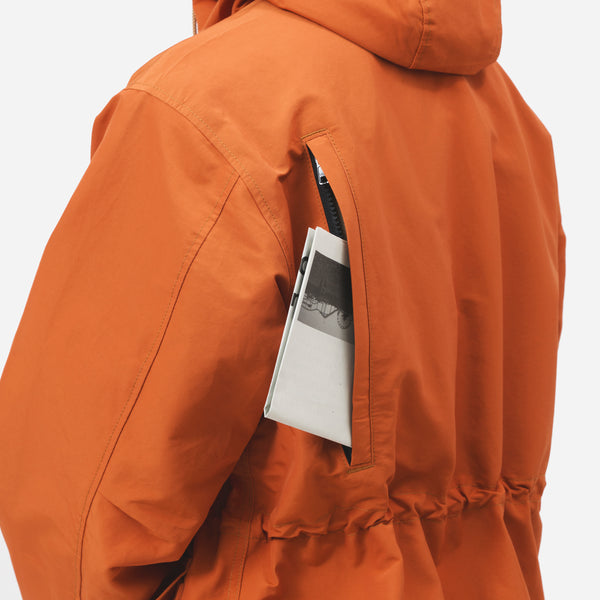 Battenwear Travel Shell Parka V.3 - Orange and Light Beige