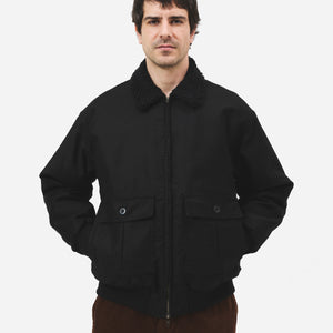 Battenwear - Battenwear Shearling Flyer Jacket - Black -  - Alternative View 1
