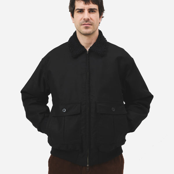 Battenwear Shearling Flyer Jacket - Black
