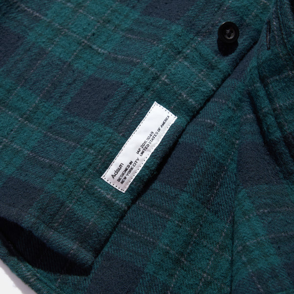 Adsum Classic Plaid Work Shirt - Green/Black Check