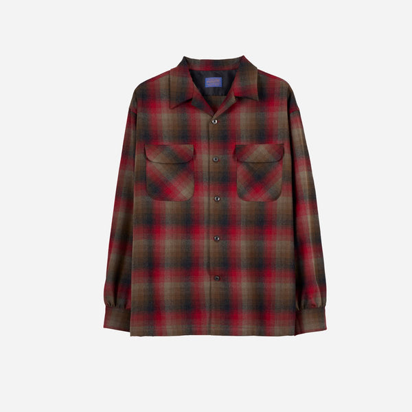 Pendleton Made for Japan Open Collar Shirt - Red/Khaki