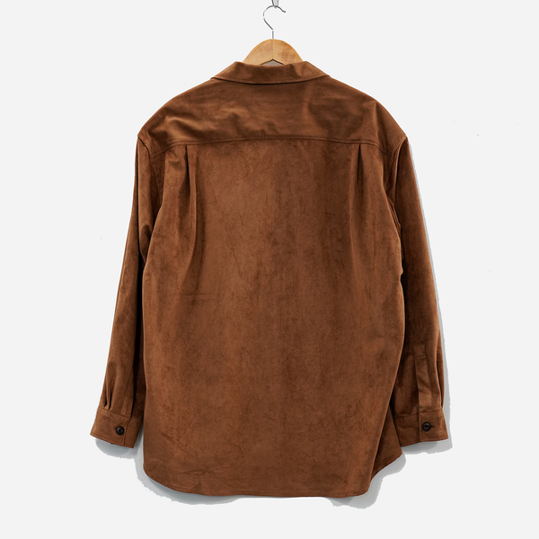 Suede Oversized CPO Shirt - Brown