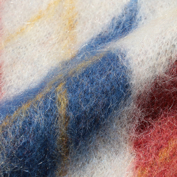 ARGYLE MOHAIR VEST - WHITE/MULTI