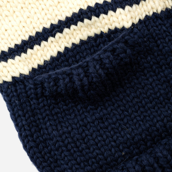 Battenwear Cowichan Cardigan - Blue and White Stripe