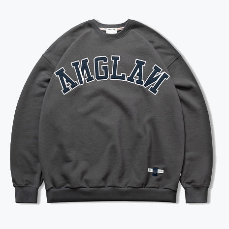 Anglan APPLIQUE HEAVY SWEAT SHIRT - GREY - The Great Divide