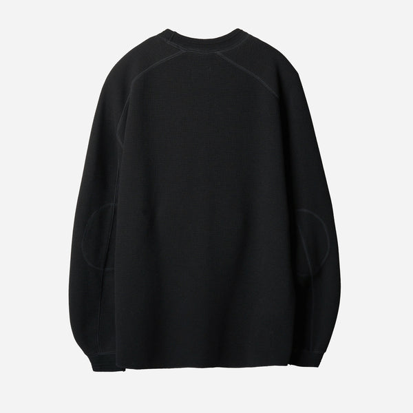 WAFFLE SWEATER - BLACK