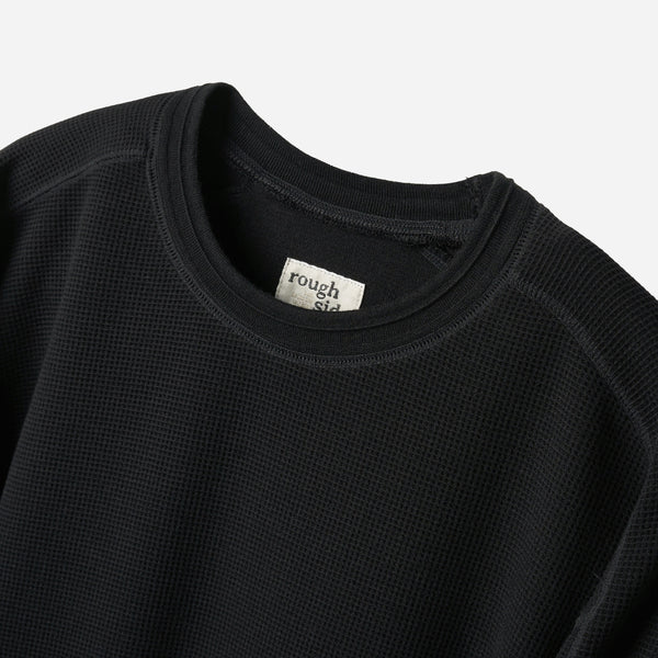 WAFFLE SWEATER - BLACK
