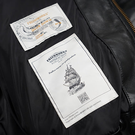 SNOWDON LEATHER DOWN JACKET - BLACK