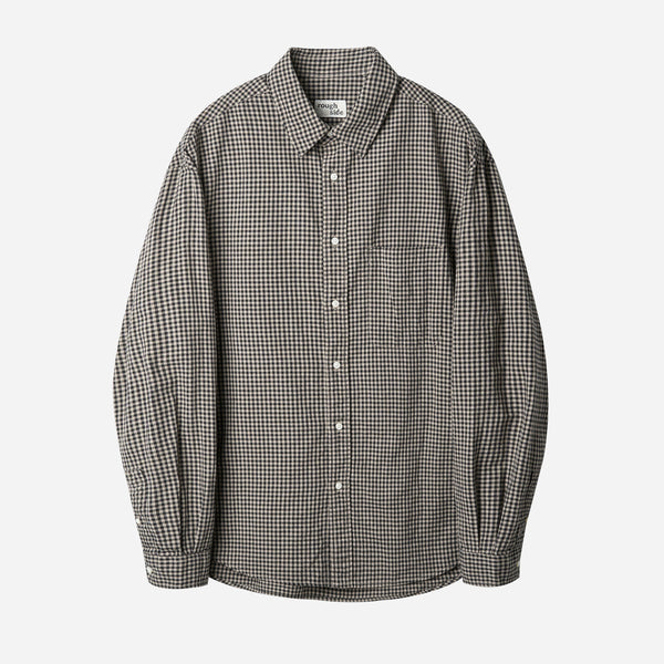 PRIMARY SHIRT - BEIGE GINGHAM CHECK