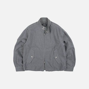 Frizmworks - BUDDY CHECK HARRINGTON JACKET - SEA BLUE -  - Main Front View