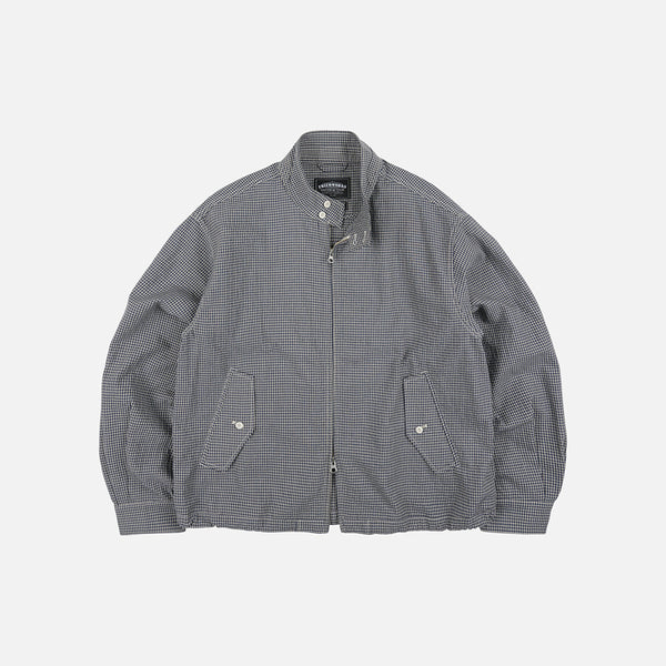 BUDDY CHECK HARRINGTON JACKET - SEA BLUE