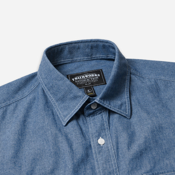 1920's CHAMBRAY WORK SHIRT - BLUE