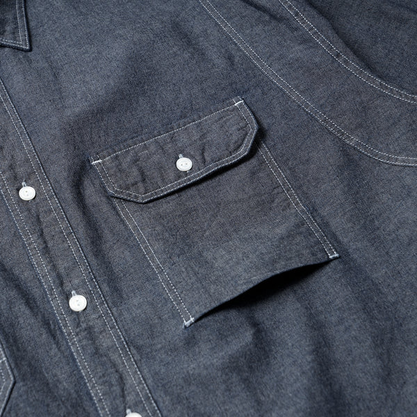 1920's CHAMBRAY WORK SHIRT - INDIGO