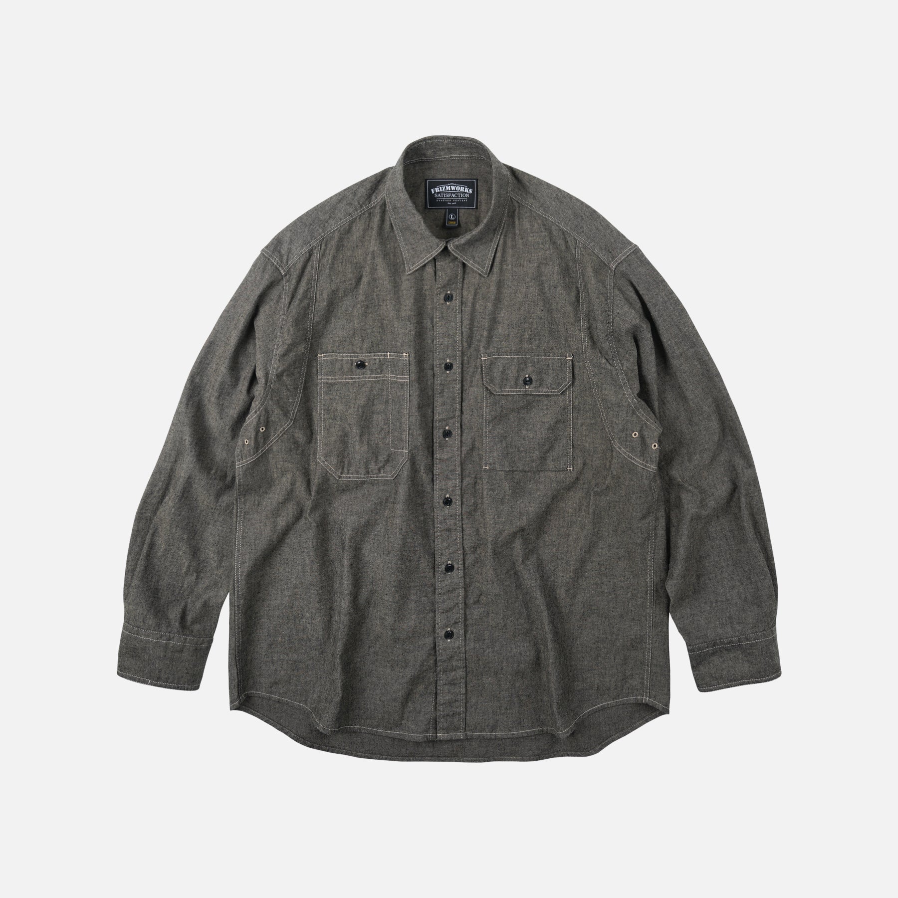 Frizmworks Frizmworks 1920s Chambray Work Shirt - Mud - The Great