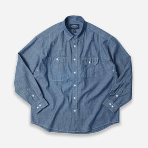 Frizmworks - 1920's CHAMBRAY WORK SHIRT - BLUE -  - Main Front View