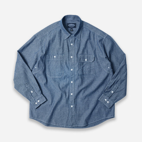 1920's CHAMBRAY WORK SHIRT - BLUE