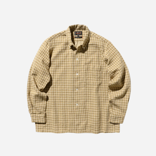 Beams Plus Open B.D Panama Plaid Double Face - Beige