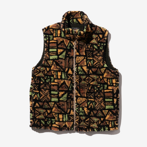 Beams+ - SHERPA BOA JACQUARD FLEECE VEST - BATIK MULTI -  - Main Front View