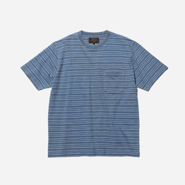 Beams Plus Pocket Tee Stripe - Indigo