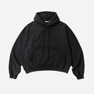Anglan - Anglan Heavyweight Washed Hoodie - Black -  - Main Front View