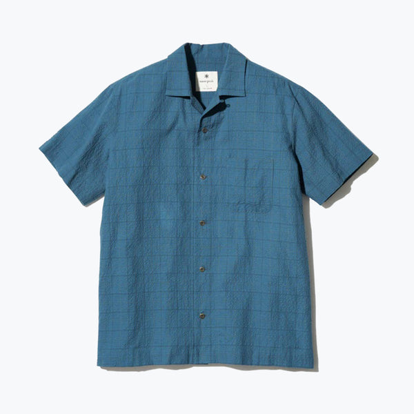 Snow Peak Co/Pe Washer Check Shirt - Blue - The Great Divide